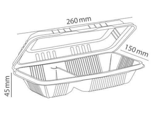 Two compartment takeout container sketch
