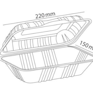 Small Clamshell Containers dimensions