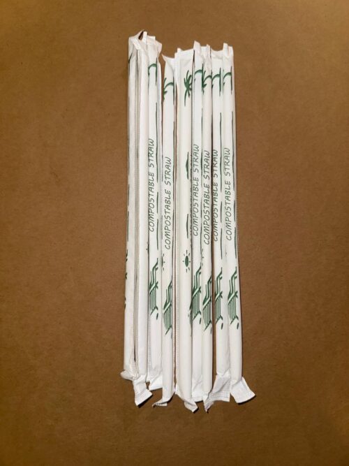 compostable BPI Certified Individually Wrapped Straws 8"-6mm